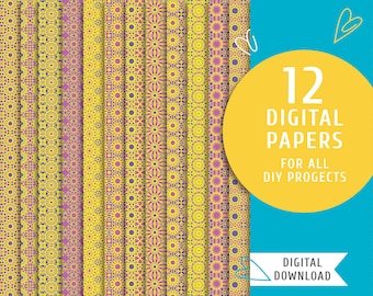 Printable papers. Digital oriental paper. Instant download scrapbook paper kit. Morocco / GP-0002