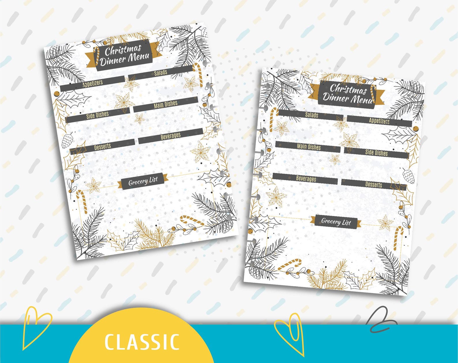 Printable Menu Pages. Printable the Happy Planner Inserts. Instant Download Menu Pages. - Etsy