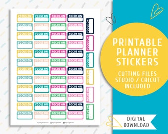 Printable Functional Planner Stickers. Instant download sticker kit. Tropical Summer Focus Stickers / SS-0024