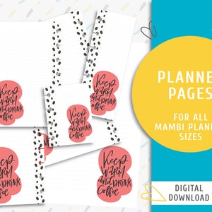 Printable note planner pages. Printable The Happy Planner inserts. Instant download page kit. Keep Warm And Drink Coffee / PP-0027