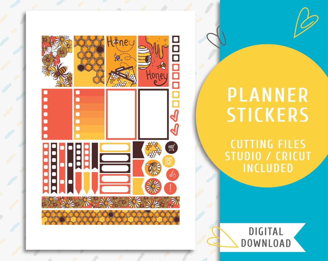 Happy Bee Planner Sticker Kit: Printable Stickers (digital Download) - Etsy