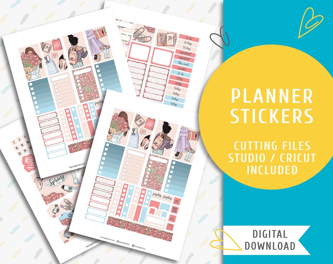 Spring Girls Planner Stickers: Weekly Kit (digital Download) - Etsy