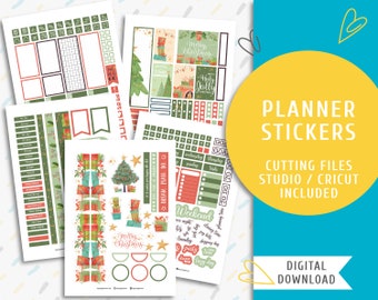 Printable Watercolor Christmas Planner Sticker Kit. Weekly Planner Stickers. Warm Christmas Sticker Kit / SK-0036