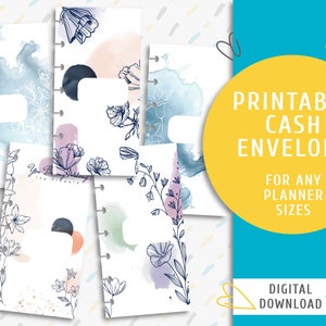 Printable Cash Envelope Kit. Printable Cash Envelope System. Cash Envelopes and Inserts For Planner. Fine Flowers / PP-0061
