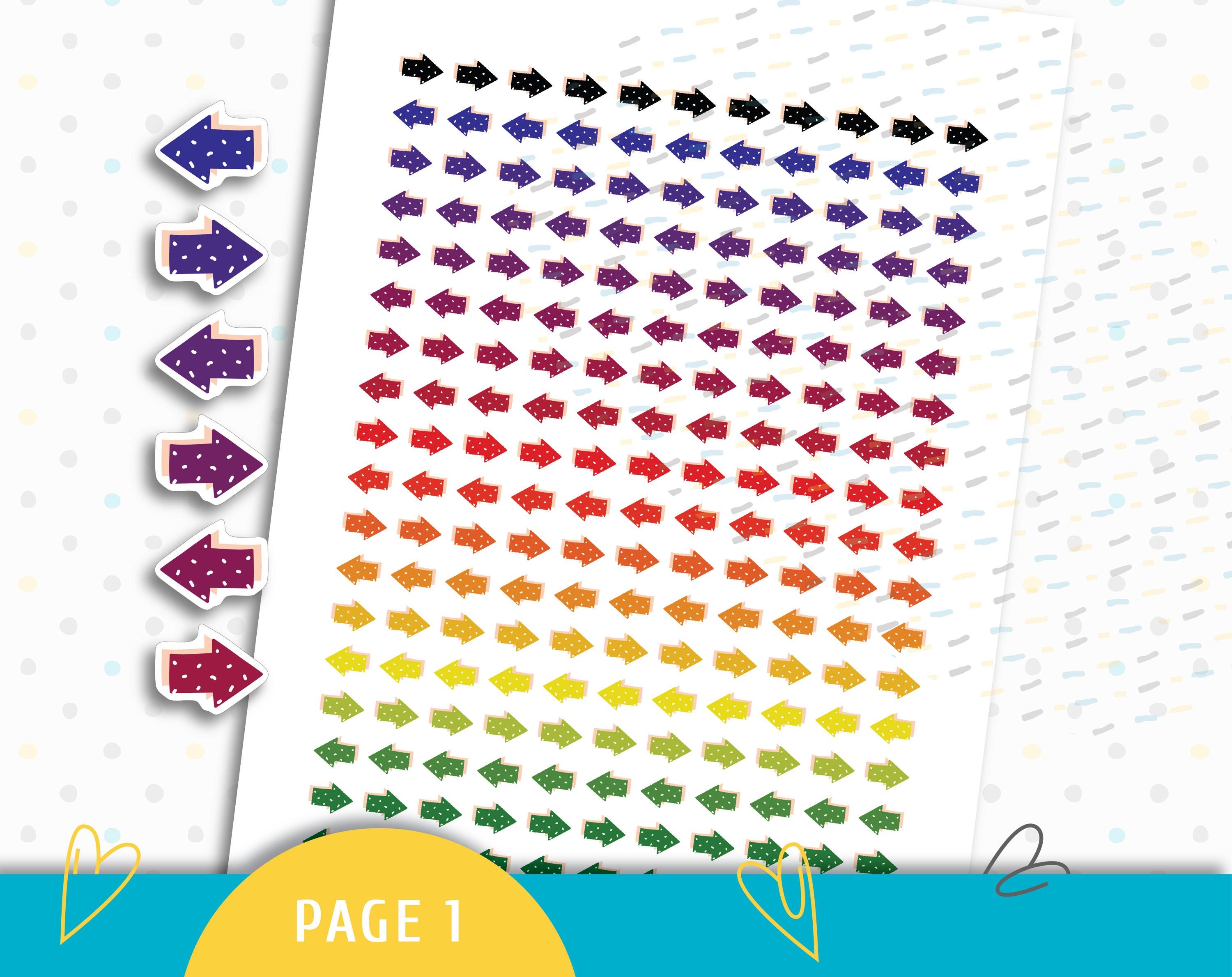 Printable Arrow Stickers. Instant Download Planner Sticker Kit. Rainbow ...