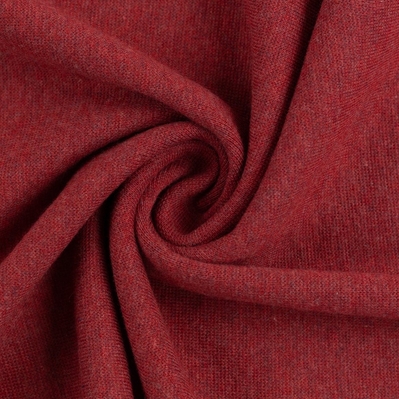 Cuff fabric knitted tube Heike melange/mottled smooth/fine 48 cm tube 25 cm steps Öko-Tex, meter goods fabrics Burgundy-1338