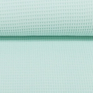 Waffelpique Waffelstoff 0,5m Nelson von Swafing 350g/lfm Öko-Tex Meterware Mint-260