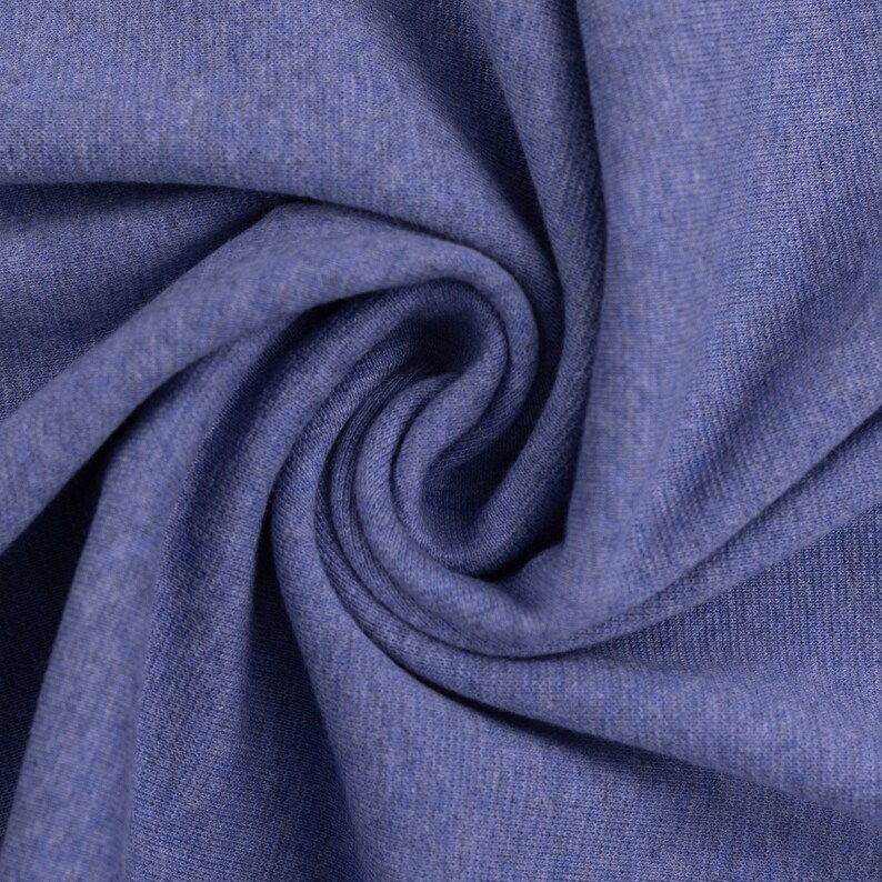Cuff fabric knitted tube Heike melange/mottled smooth/fine 48 cm tube 25 cm steps Öko-Tex, meter goods fabrics Blau-1253