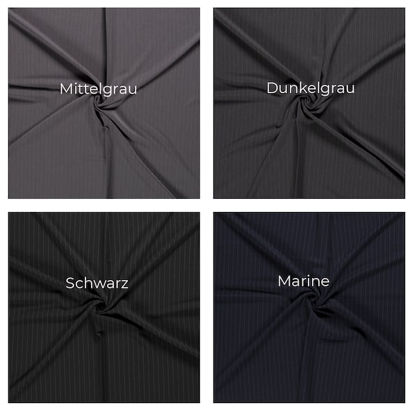 Business-Nadelstreifen Stoff-DAX-Meterware für Blazer, Anzüge, Jackets, Krawatten-Stoffe zum Nähen-270 g/QM-ca. 145 cm breit-50 cm Schritte