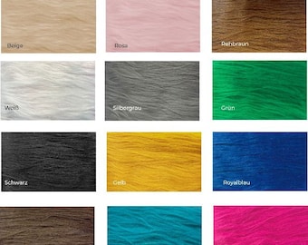 Tessuto shaggy capelli lunghi LARGO di Stofftreff Santi® - venduto al metro - passi di 50 cm - tessuto per costumi, pelliccia sintetica 6 cm - Oeko-Tex Standard 100