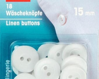 Laundry buttons, 15 mm, white