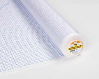 Grid Quick Squares - Patchwork Fleece Interfacing - White - 50 cm Steps - Fabric by the Meter - Interfacing - 90 cm wide