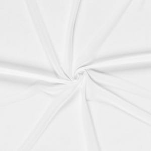Può includere: Primo piano di tessuto bianco, strettamente arricciato al centro. Il tessuto ha una consistenza liscia ed è drappeggiato in morbide pieghe, creando un motivo dinamico di luci e ombre. L'effetto complessivo è pulito e minimalista.