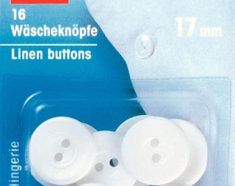 Laundry buttons, 17 mm, white