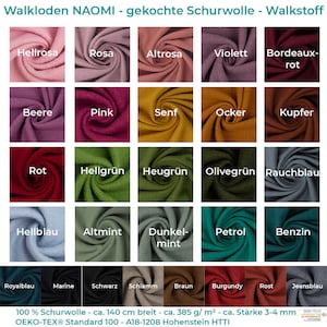 Walkloden/Walkstoff NAOMI by Swafing® by Stofftreff Santi®-100% boiled new wool-0.5 m steps-yard goods
