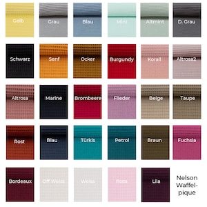 Waffle pique waffle fabric 0.5 m Nelson by Swafing 350g/rm - Öko-Tex - meter goods