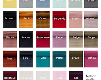 Waffle pique fabric, 0.5 m, Nelson by Swafing, 350g/m - Oeko-Tex - sold by the meter