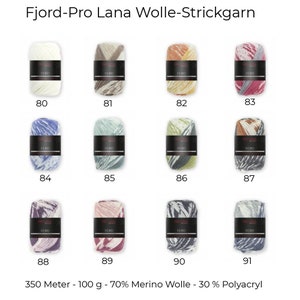 Fjord - Pro Lana - Wolle - Norwegermuster - Handstrickgarn - 70 Prozent Schurwolle - 30 Prozent Polyacryl - Lauflänge ca. 350 m/ 100g
