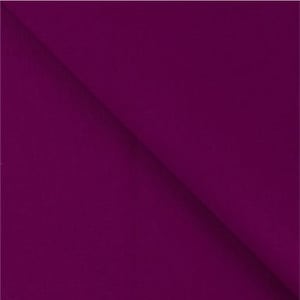 May include: A solid, deep purple fabric swatch. The fabric has a smooth, even texture.
