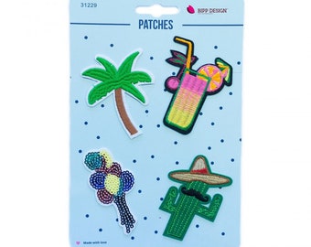 Applique iron-on cocktail palm tree patches