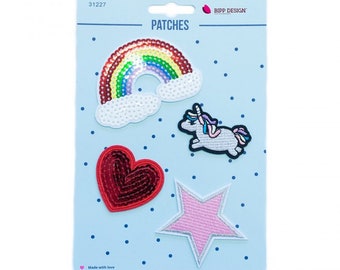 Applique iron-on rainbow unicorn patches