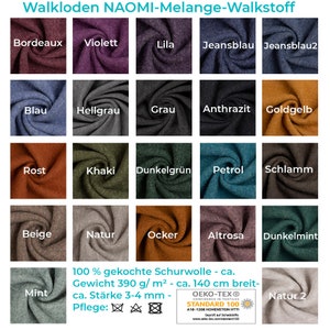 Walkloden/Walkstoff NAOMI Melange di Swafing® di Stofftreff Santi® - 100% lana vergine cotta - incrementi di 0,5 m - venduto al metro
