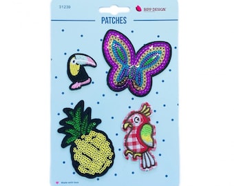 Applique iron-on butterfly pineapple patches