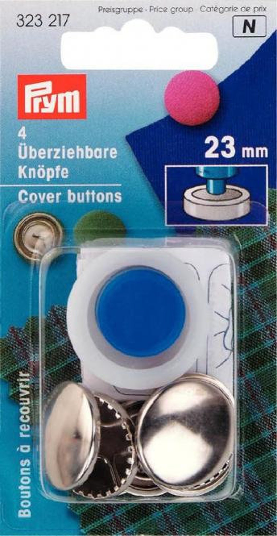 Coverable Buttons, With Tool, 23 Mm, Silver-colored - Etsy