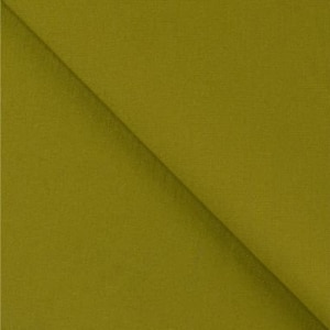 May include: A solid olive green fabric swatch. The fabric has a subtle texture.
