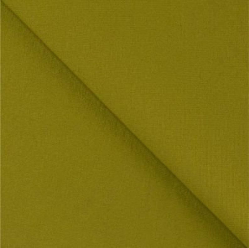 May include: A solid olive green fabric swatch. The fabric has a subtle texture.