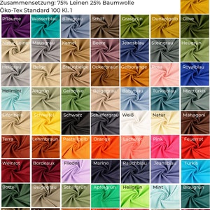 Baumwoll-Leinen gewaschen SILVIO - 50cm- Schritte -75% Leinen -Sommerstoff -kühlend -atmungsaktiv -vorgewaschen -Öko-Tex Standard 100 Kl. 1