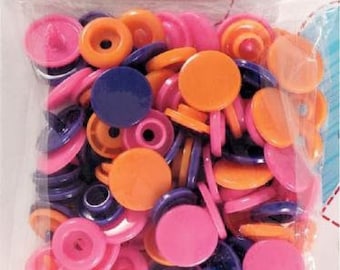 Druckknopf Color Snaps, Prym Love, 12,4mm, orange/pink/violett