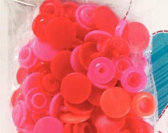 Bouton poussoir Color Snaps, Prym Love, 12,4 mm, rouge