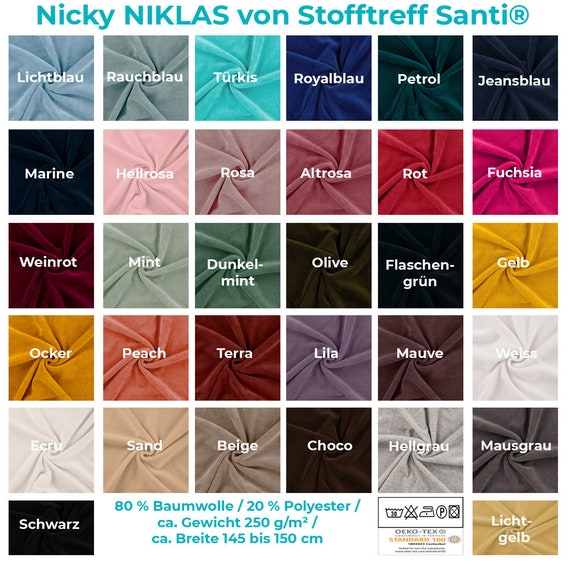 Nicky Velour - European Import - Oeko-Tex® - Ecru Nicky Velour - European Import - Oeko-Tex® - Ecru