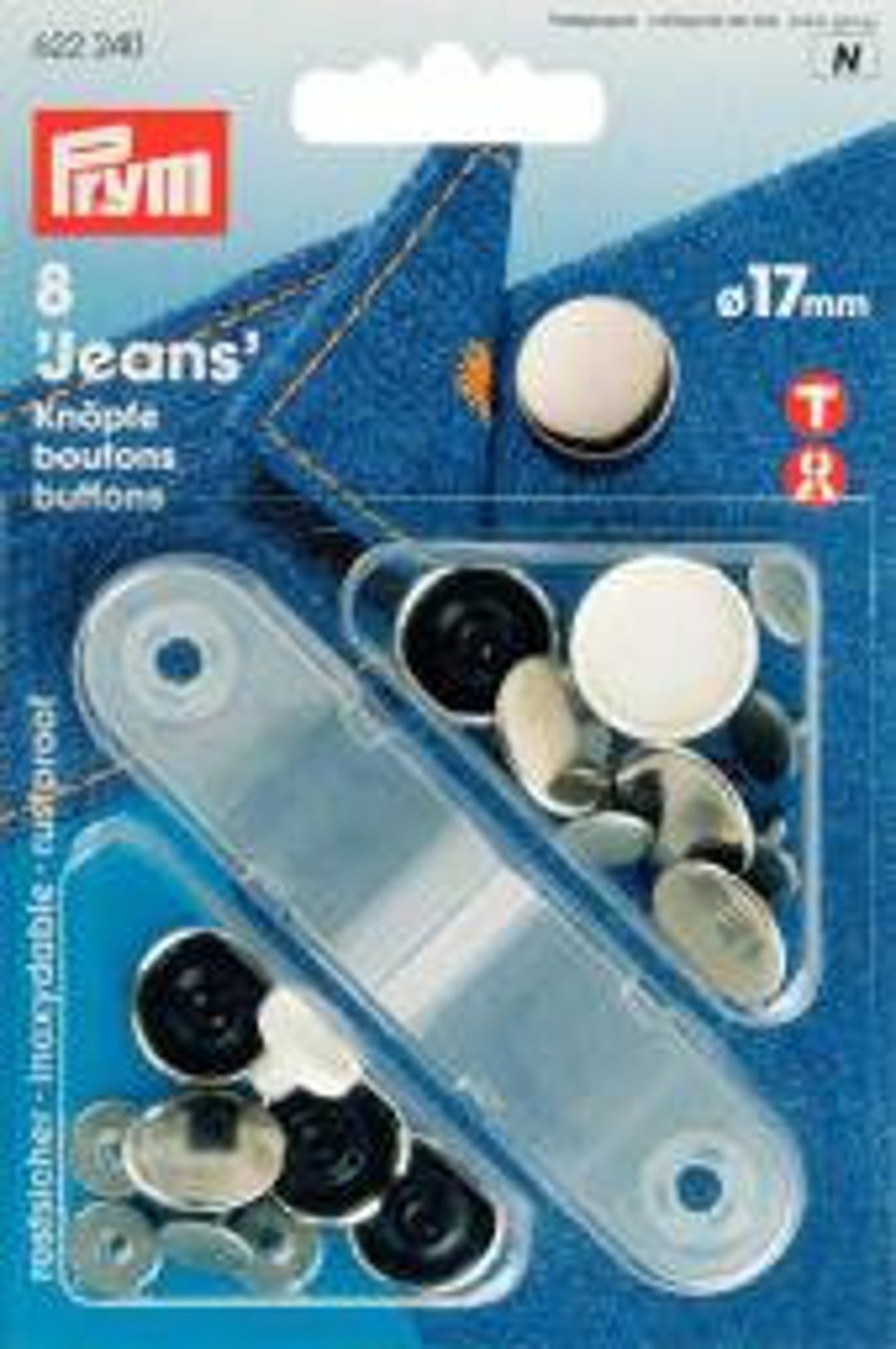 8 Bottoni Per Jeans In Metallo Senza Cucitura - Argento Vecchio 2 Cm Con Perno - Stile Stella
