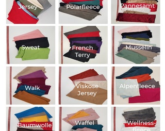 Kiloware STOFFE-Jersey-Fleece-Samt-Sweat-French Terry-Musselin-Walk-Baumwolle-Viskose-Waffelpique-Canvas-Filz-viele schöne Farben