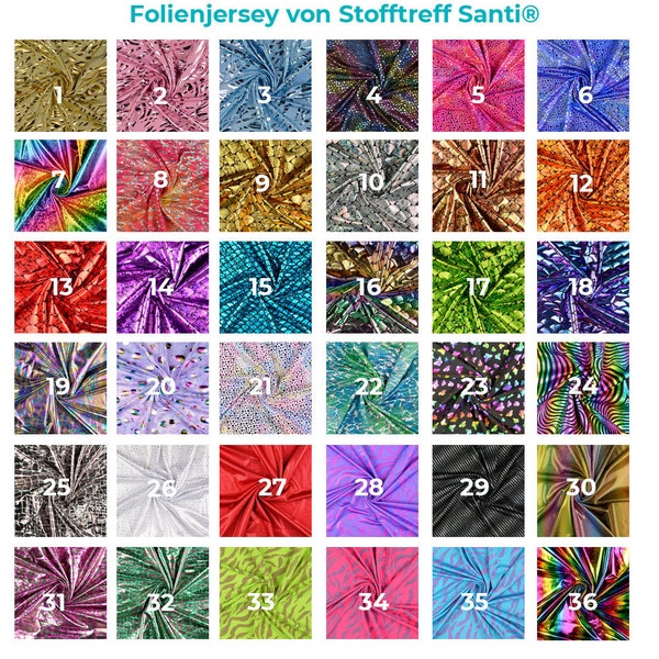 Folienjersey-Bunt-Glitzer-Karneval-verschiedene Motive,Kostüme, Meerjungfrau, Faschingsstoff u.v.m. - Schimmernd-50 cm Schritte-Meterware