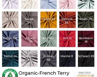 Organic-French Terry-Theresa-GOTS-Global Organic Textile Standard zertifiziert-50 cm Schritte-Meterware