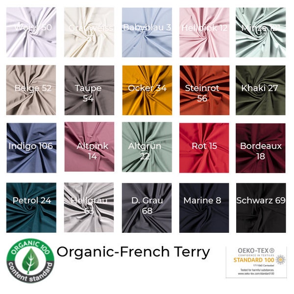 Organic-French Terry-Theresa-GOTS-Global Organic Textile Standard zertifiziert-50 cm Schritte-Meterware