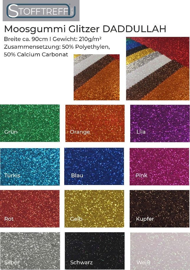 Moosgummi EVA 90cm breit ab 0,5m 23 Farben Schaumgummi PE Schaumstoff  Basteln Stoff