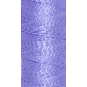May include: A spool of G&uuml;termann Maraflex thread in a light purple color. The spool is labeled "G&uuml;termann Maraflex 150 m - 165 yds".