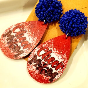 Cheer Mom Earrings. Cheer Earrings. Cheerleader Mom Gift Earrings.  FREE SHIPPING