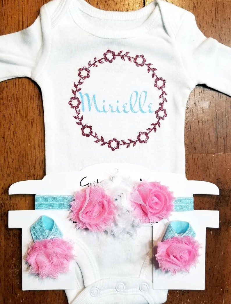Personalized Sparkle Tutu Set w Matching Barefoot Sandals