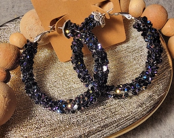 Purple Rain Chunky Glitter Hoop Earrings