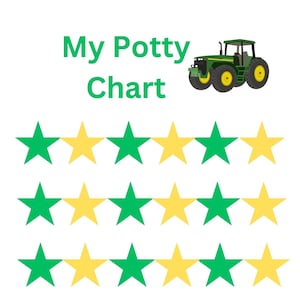 Tractor Potty Training Chart Toddler Reward Chart Digital Download Boys Reward Chart Sticker Chart Toilet Training Chart John Deer