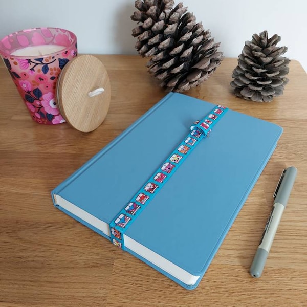 Campervan VW van Elastic journal/ notebook / diary bookmark with pen loop. Office accessories. Back to school.