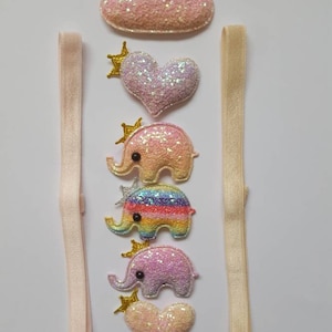 Glitzernder Elefant, Wolke, Herz Elastisches Hörgerät Stirnband von GigglesandHiccups