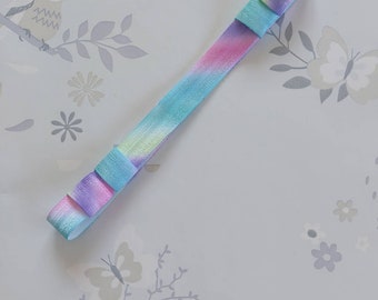 Bespoke Pastel Rainbow Design CI / Hearing Aid Soft Elastic Headband for baby, toddler, teen and adult by GigglesandHiccups.