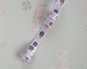 Bespoke White with Hedgehogs design Hearing Aid Soft Elastic Headband for baby, toddler, teen and adult by GigglesandHiccups.