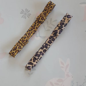 Bespoke Leopard Print Design Hearing Aid Soft Elastic Headband for baby, toddler, teen and adult by GigglesandHiccups.